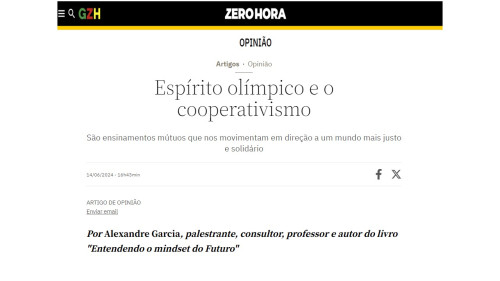 Espírito olímpico e o cooperativismo [Zero Hora - RS]